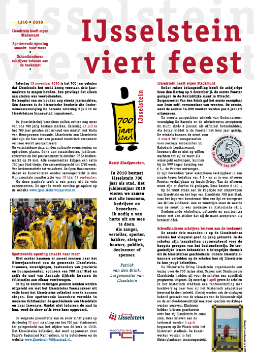 Divers drukwerk IJsselstein 700 Jaar Stad